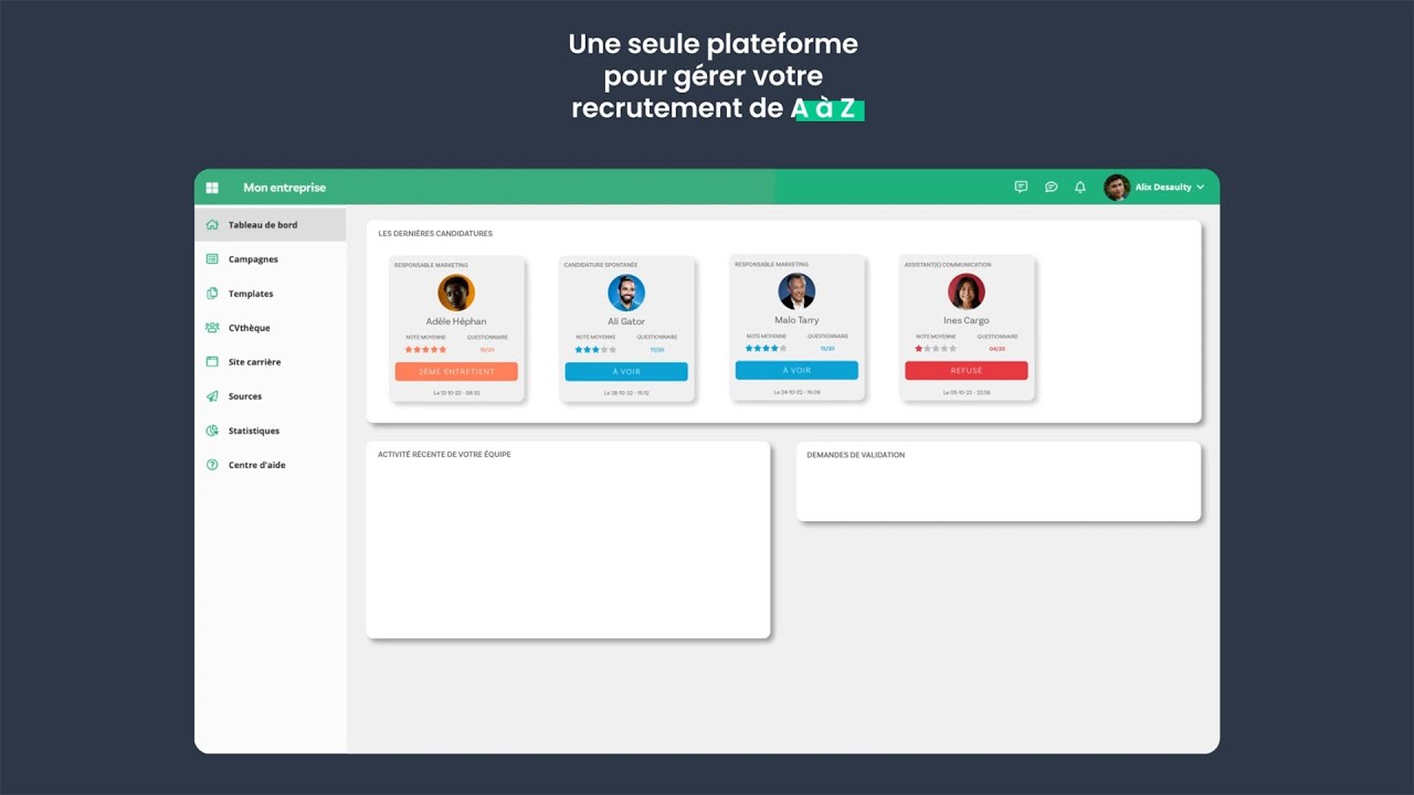 Logiciel de recrutement > Contenus de la page
